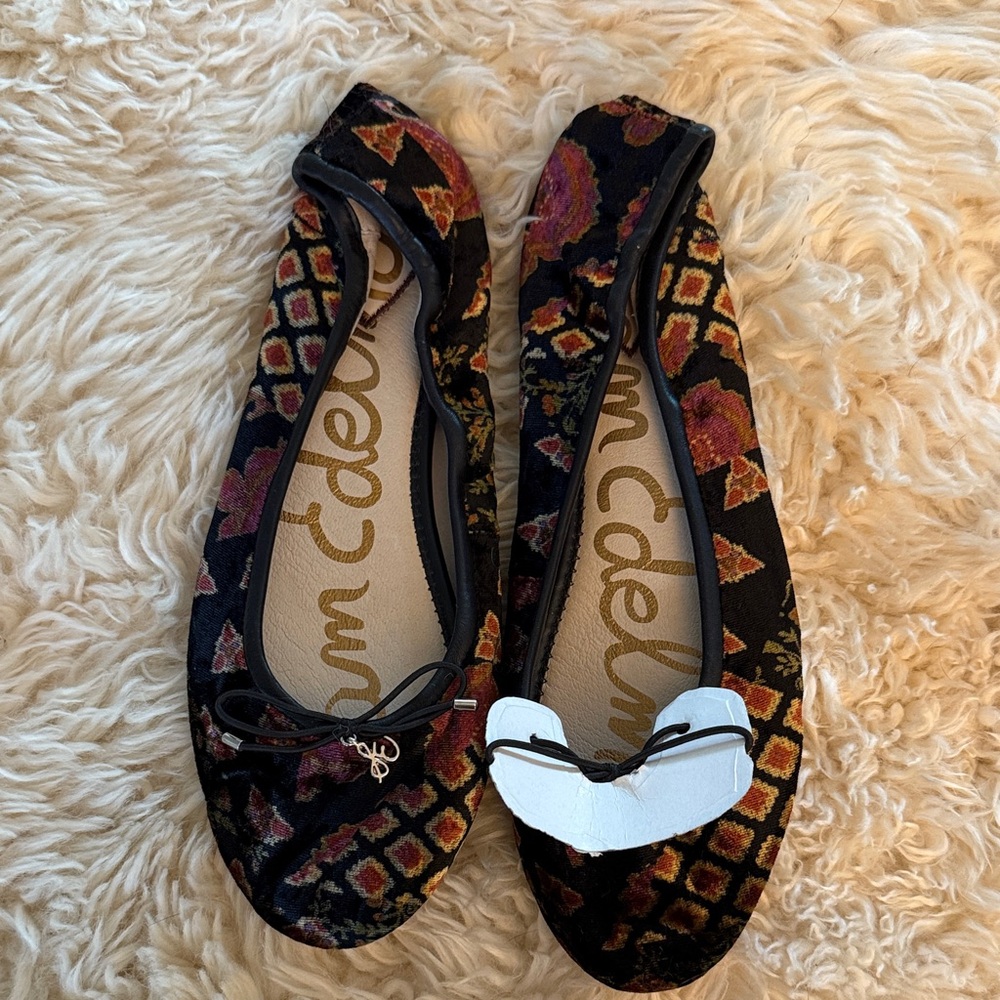 Sam Edelman Multicolor Patterned velvet Flats